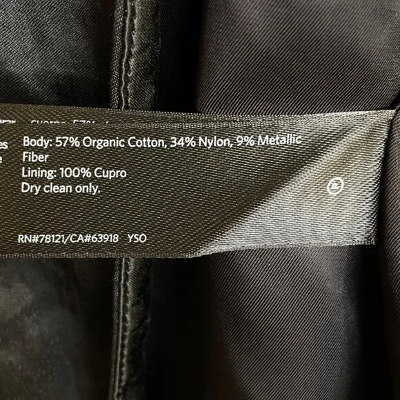 Eileen Fisher Black Open Front 3/4 Sleeve Crinkle Shiny Jacket, XL - Picture 7 of 7